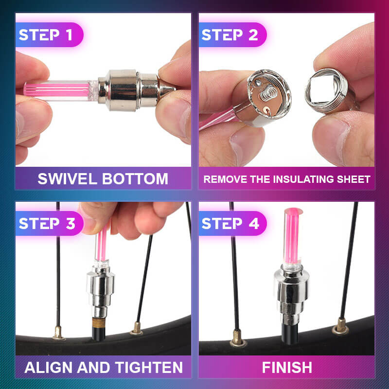 🌈 💡 Vodoodporne LED luči za kolesa 【✨ 1+3 brezplačno】-SI