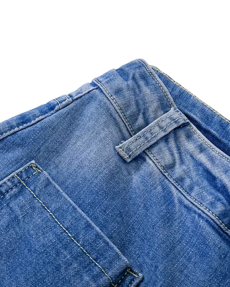 👖Bikses ar ausu vidukli un pogām