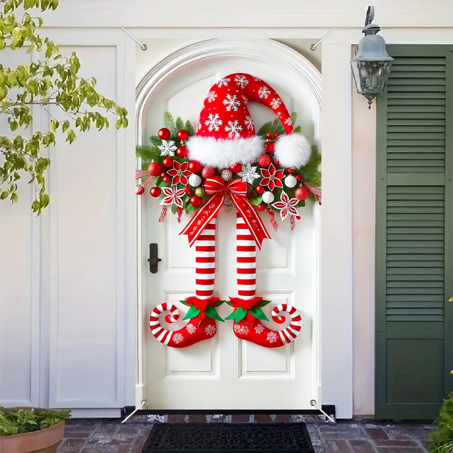 Božični transparent z vilinskimi nogami na vratih-SI