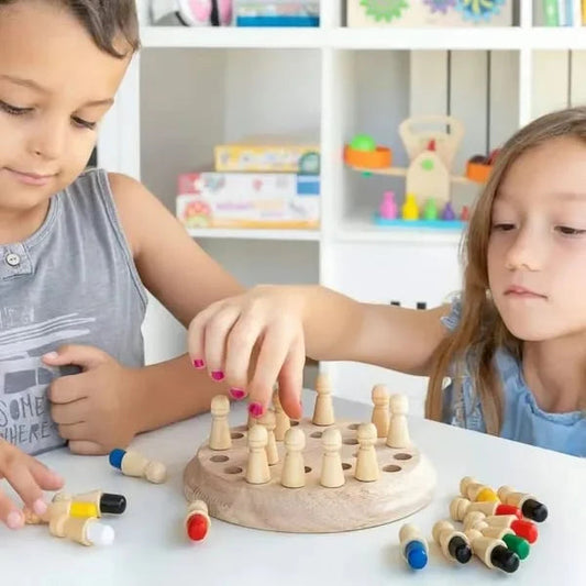 【👶Izboljšajte otrokovo logično mišljenje in okrepite družinske odnose】Lesene spominske in barvne igre za otroke in odrasle-SI