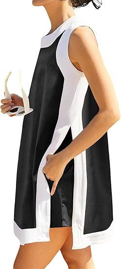 👗Ženski ležerni top brez rokavov in kratke hlače z barvnimi bloki in žepi🥰-SI