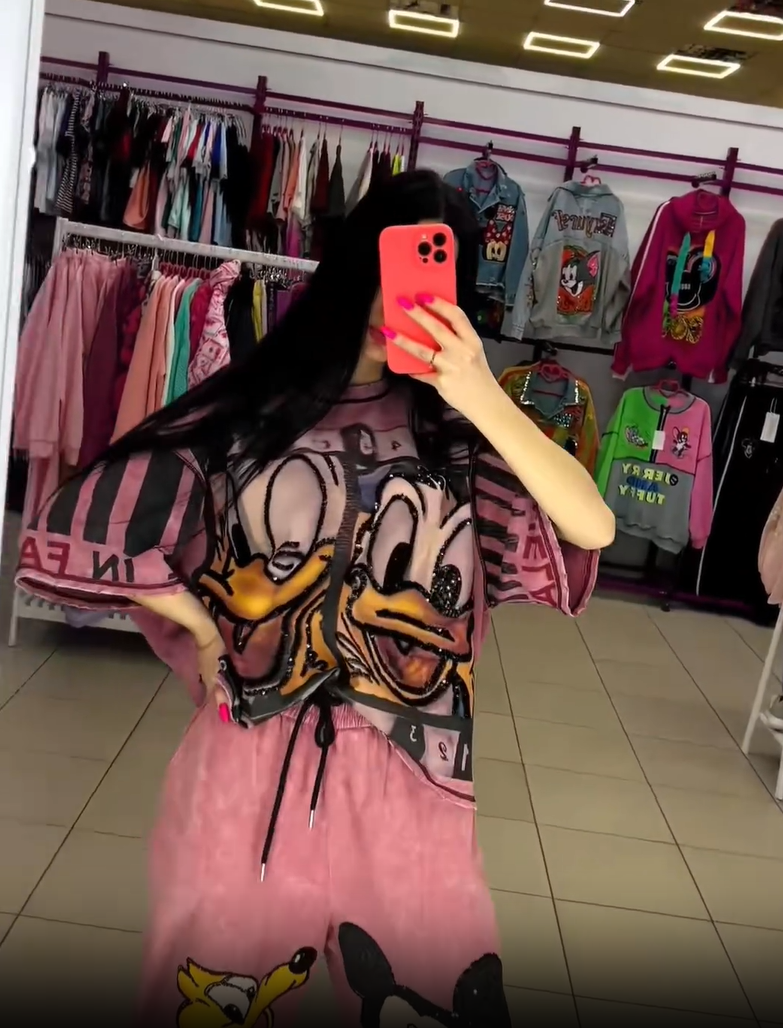 Komplet majice in hlač z motivom Donalda Ducka in Mikija Miške-SI