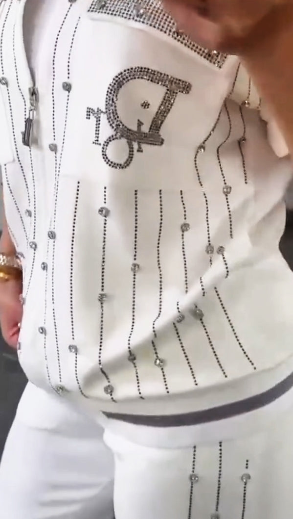 💎Dviejų dalių komplektas su užtrauktuku ir kristalais-LT