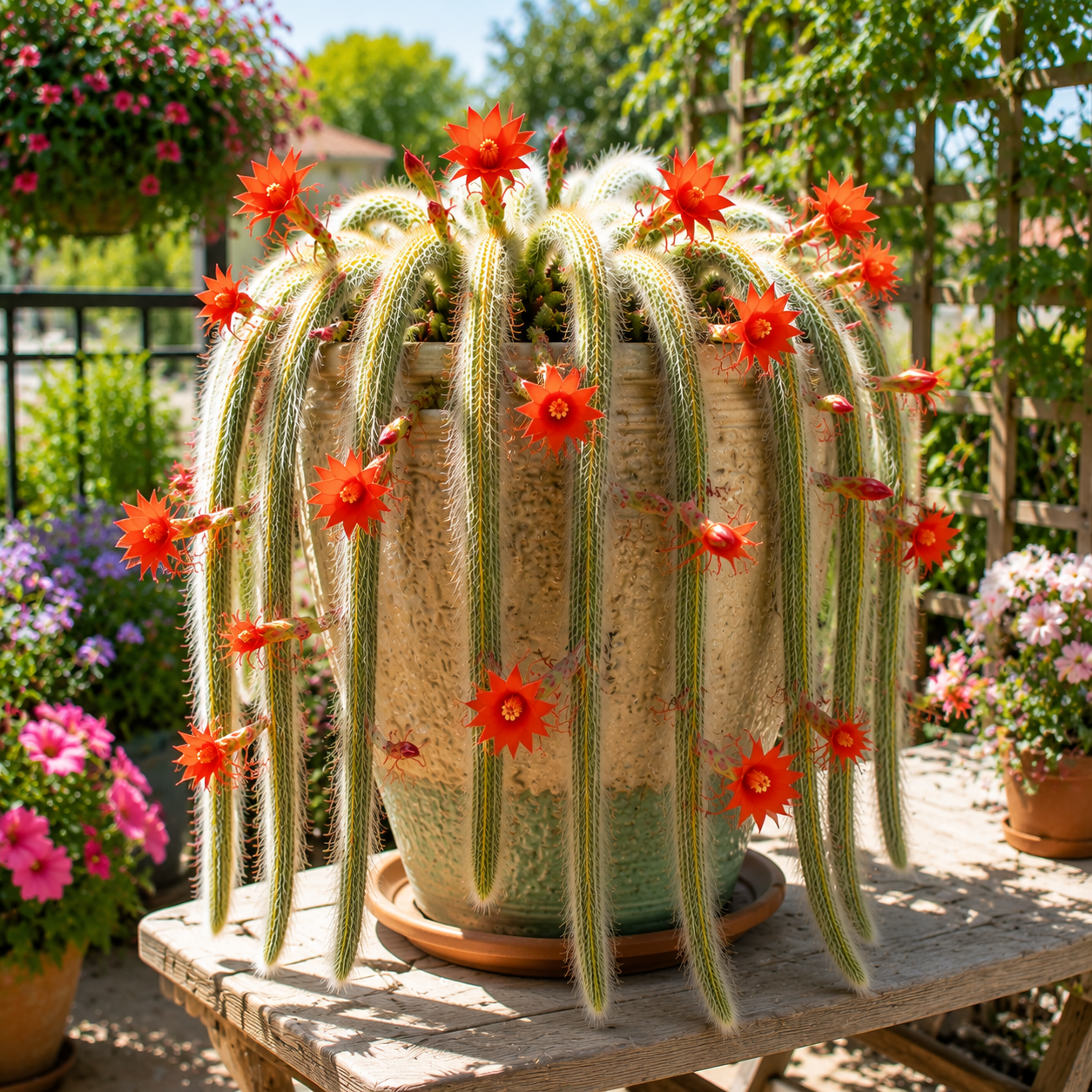 🌵Redki kaktus opičjega repa - živi slap mehke, puhaste lepote-SI