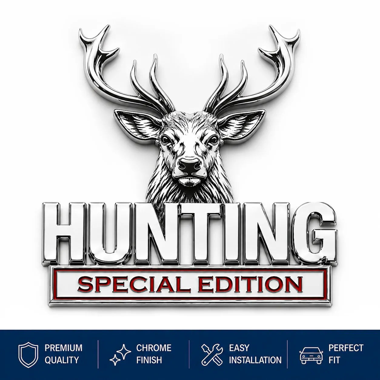 🦌 HUNTING Special Edition - 3D kromiran kovinski emblem za vaš avto-SI