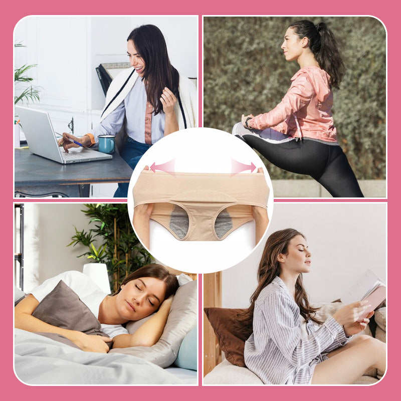 (L-8XL)🌸Kupite 2, dobite 1 gratis🔥Žensko spodnje perilo z visokim pasom, ki ne prepušča vode👙-SI