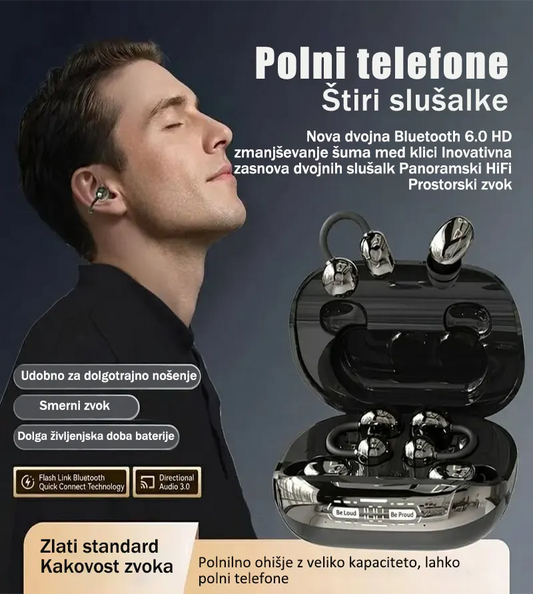Brezžične slušalke 3 v 1 s polnilno enoto (power bank)