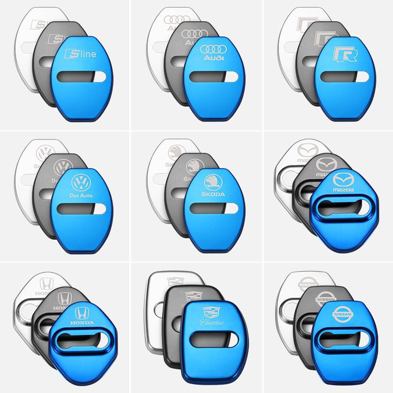 Karštas išpardavimas ✨50% nuolaida ✨Nerūdijančio plieno antikorozinis automobilio durelių spynos apsauginis dangtelis 🔥4 vnt. 🔥-LT