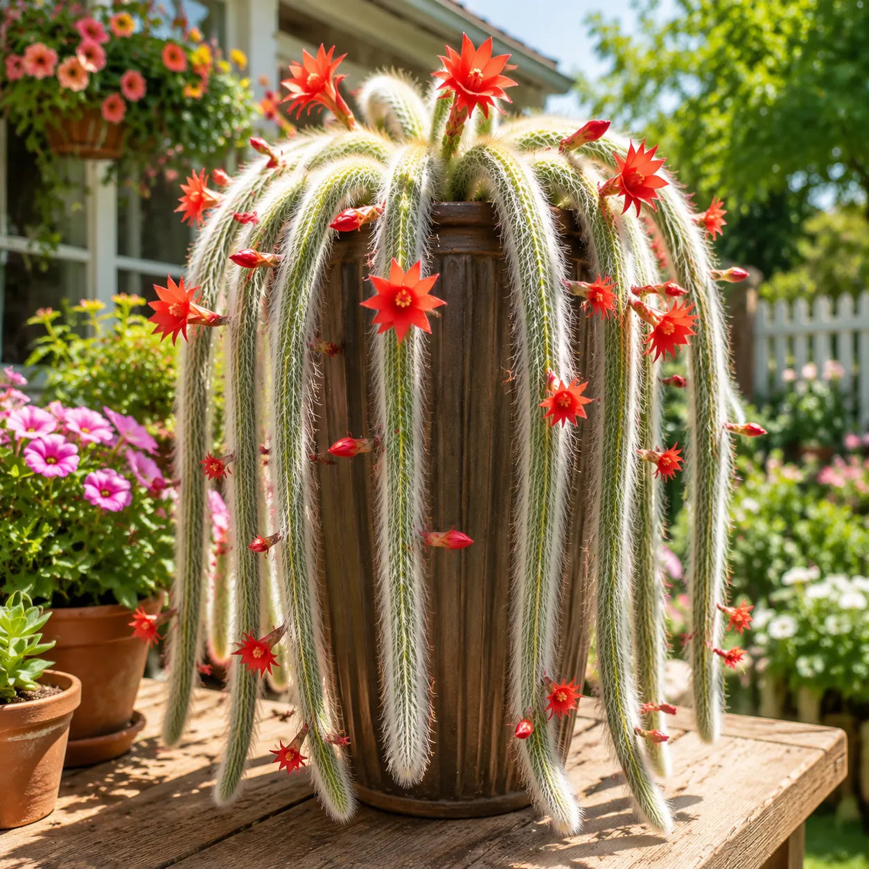 🌵Redki kaktus opičjega repa - živi slap mehke, puhaste lepote-SI