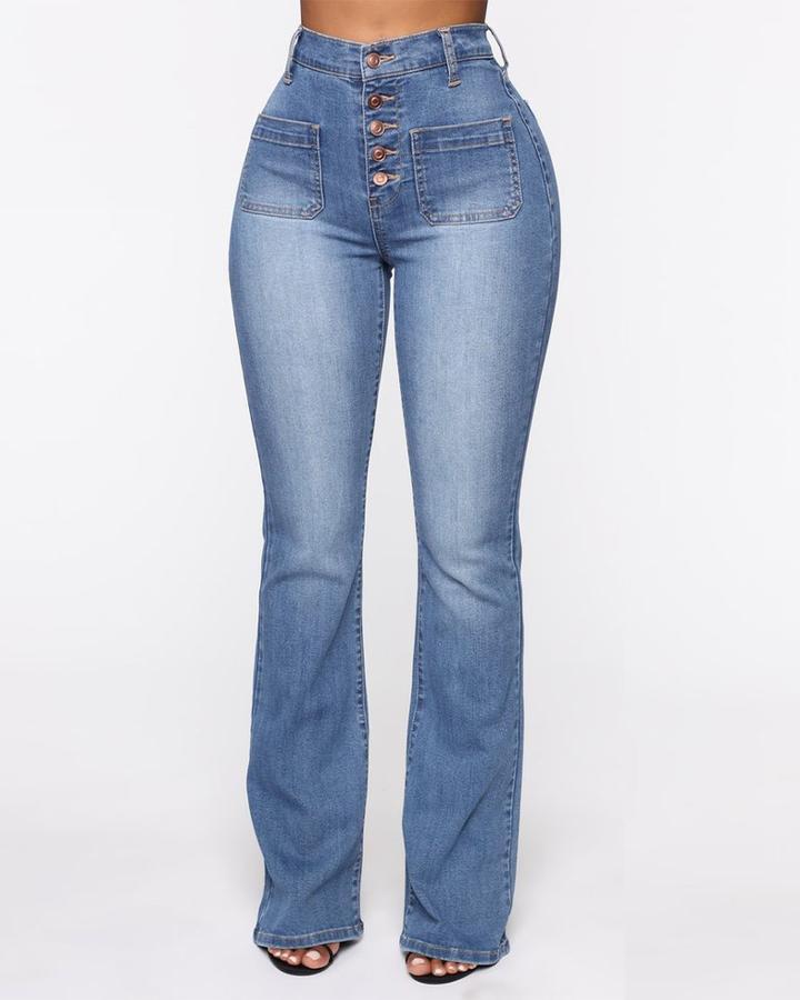 👖Körke vöökohaga nööpidega püksid 