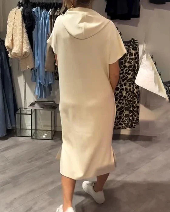 💥🔥👗[S-5XL]2025 m. nauja vasarinio stiliaus laisva, patogi ir kvėpuojanti didelio dydžio džemperio suknelė-LT