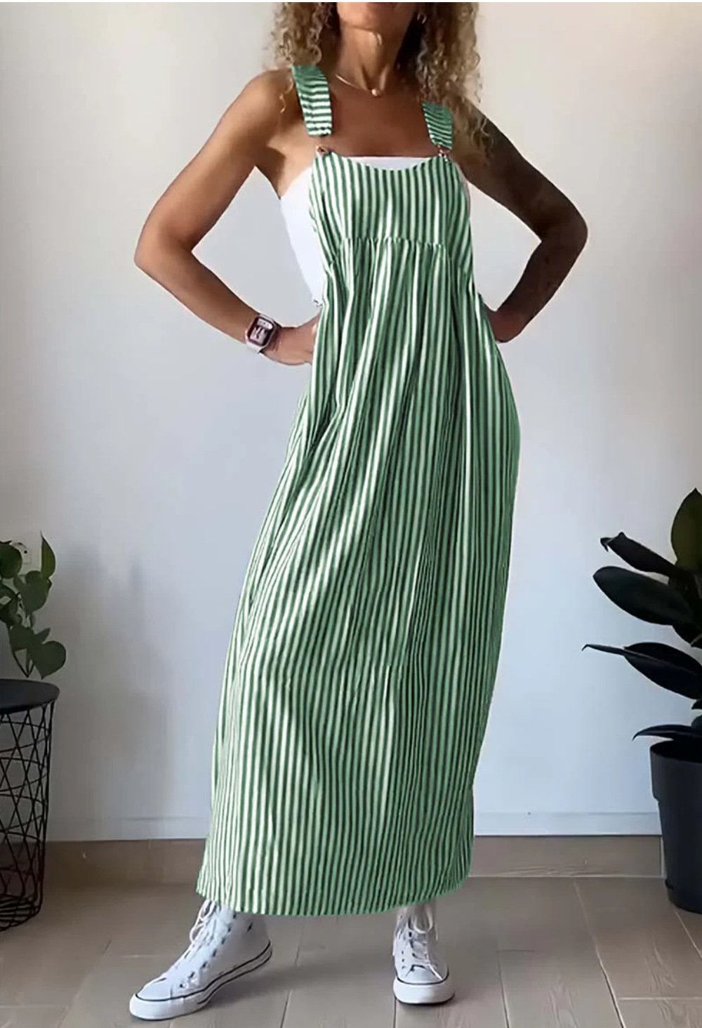 Paprasta dryžuota suknelė su liemene💃 