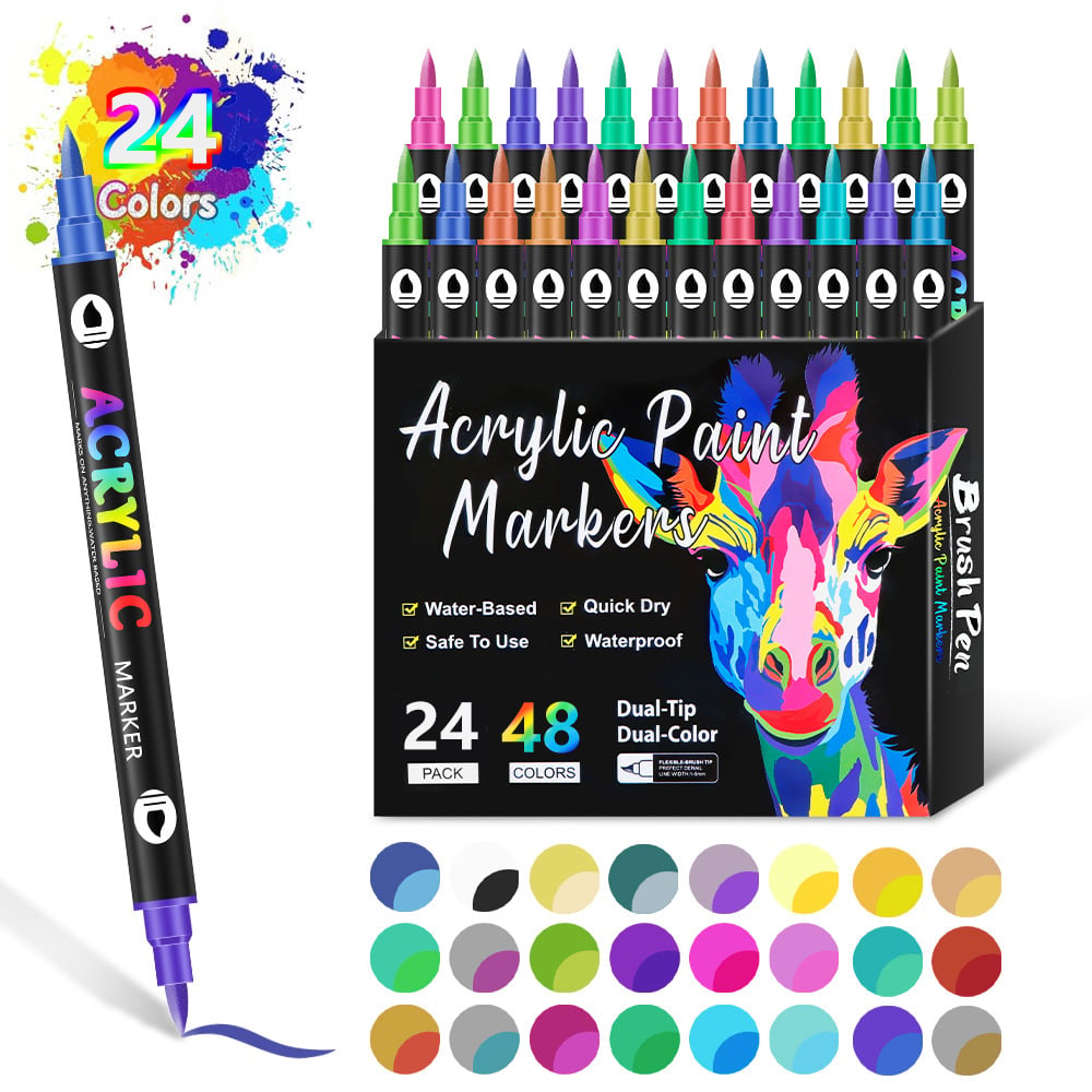 🎨🔥 Dvokolični akrilni marker - 24/48/72/120 barv-SI