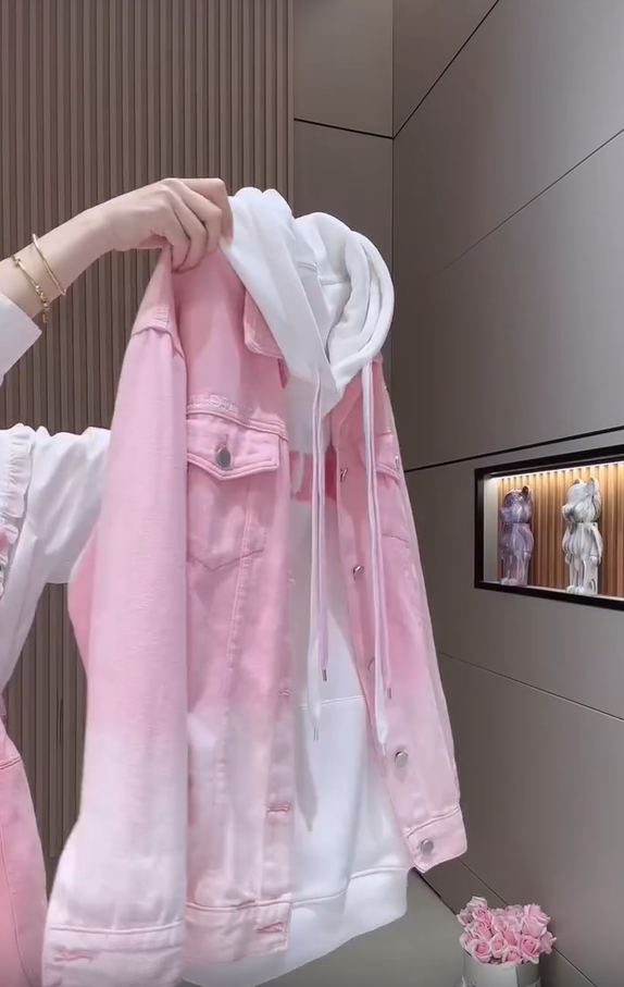 🎨 Άνετο γυναικείο πουλόβερ Τζιν μπουφάν Gradient-GR