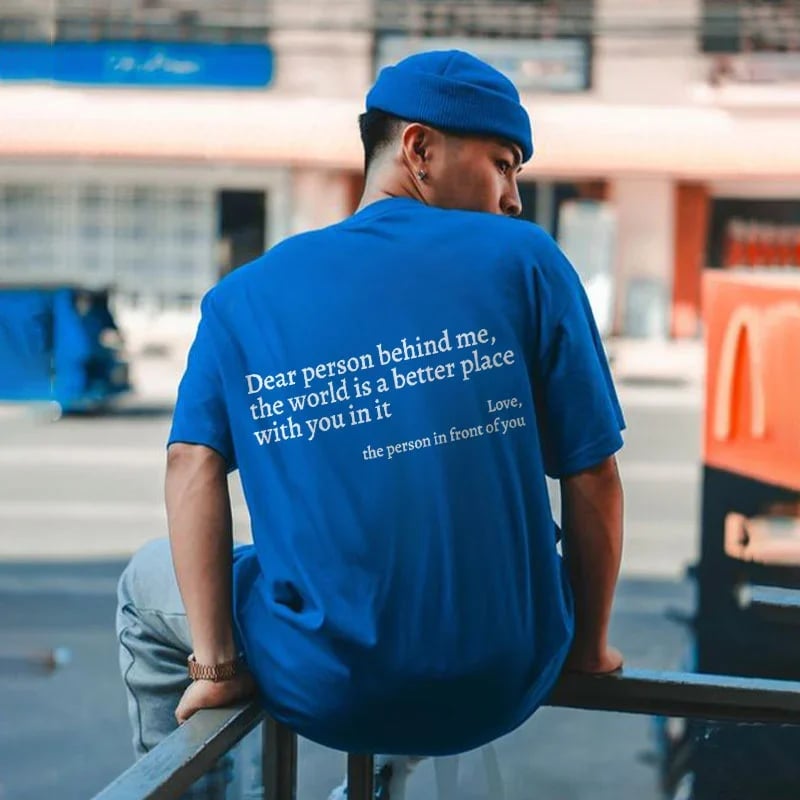 💥Nova unisex majica s potiskom "Draga oseba za mano" v veliki velikosti iz leta 2025-SI