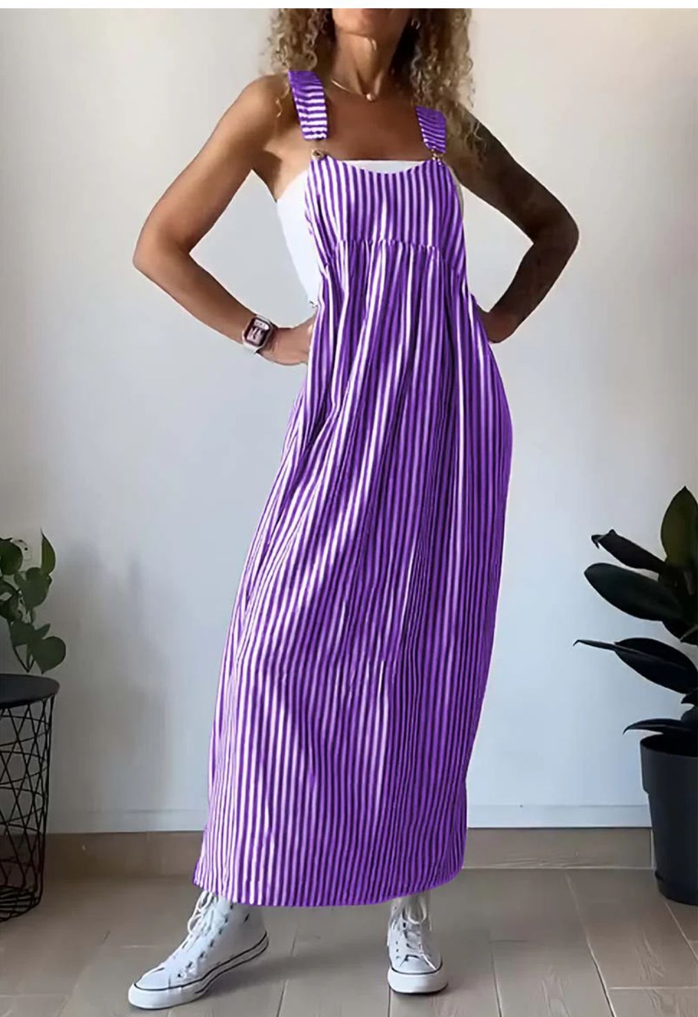 Paprasta dryžuota suknelė su liemene💃 
