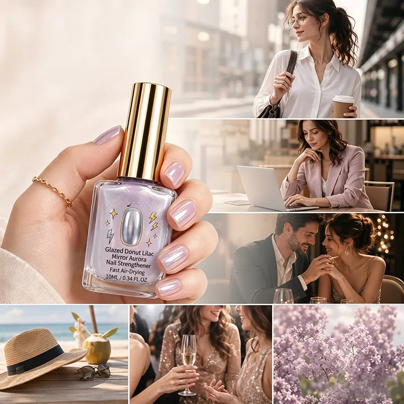 📢📢Kupite 2, dobite 1 gratis!! ⏰Lilac Glossy Mirror Nail Care Balzam za nego nohtov-SI
