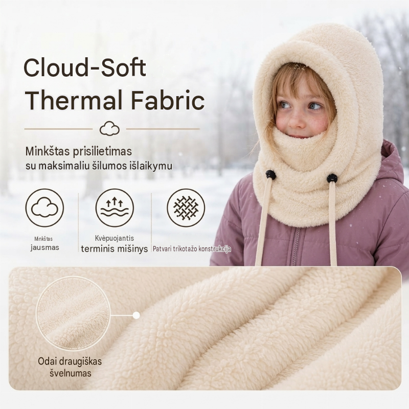 🔥 50% NUOLAIDA 🔥 Vėjui neperšlampama ir izoliuojanti dviračių šalmo vaikams – šilta, kvėpuojanti ir patogi žiemai 🚴❄️-LT