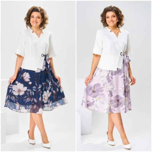 🌸[S-5XL]Φόρεμα από βαμβάκι και μετάξι υψηλής ποιότητας-GR