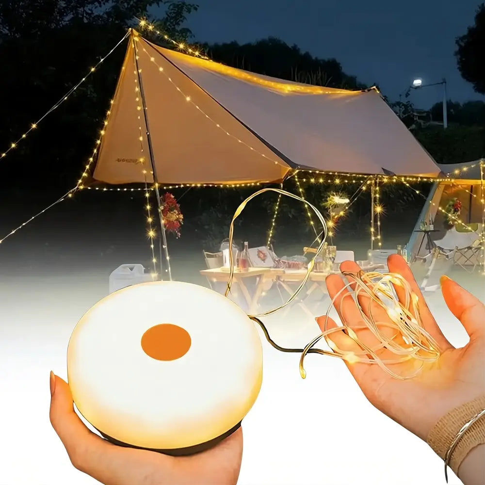 "Camp Lamp™"💡 10 μέτρα γιρλάντας με συρόμενο φωτιστικό 🔋 8 ώρες λειτουργίας με μπαταρία 🌈 Διάφορες ρυθμίσεις χρώματος ⚙️ Πατώντας για αρκετά δευτερόλεπτα - LT 