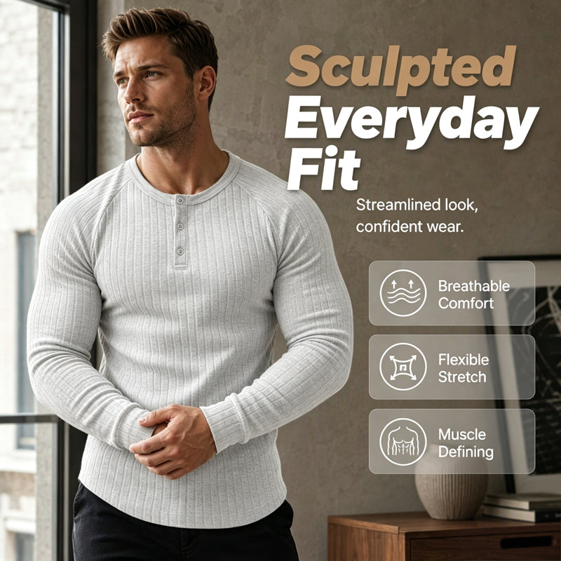 🍁Pridobite si novo jesensko modo - moško slim fit Henley srajco-SI