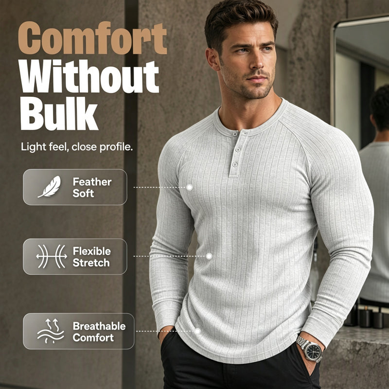 🍁Pridobite si novo jesensko modo - moško slim fit Henley srajco-SI