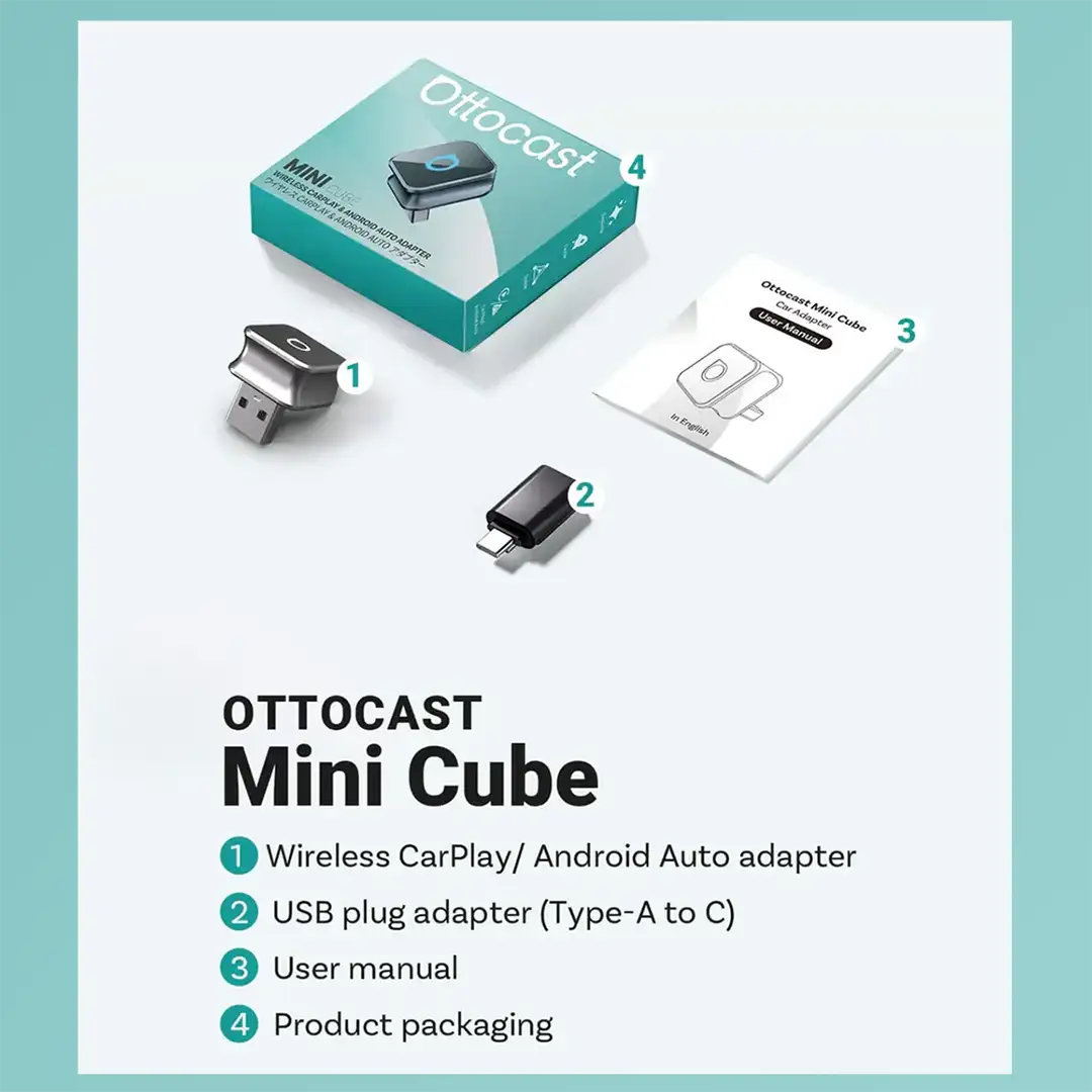 Brezžični adapter Ottocast Mini 3.0 Ultra Cube CarPlay za Android Auto-SI