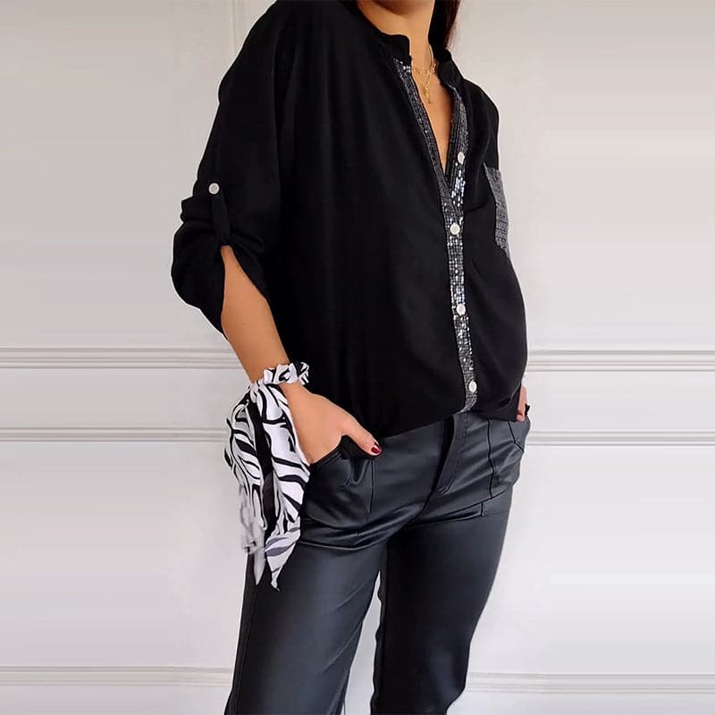 🔥2024 Casual patchwork τοπ με πούλιες-GR