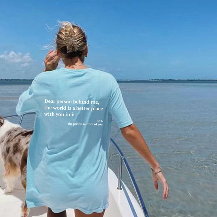 💥Nova unisex majica s potiskom "Draga oseba za mano" v veliki velikosti iz leta 2025-SI