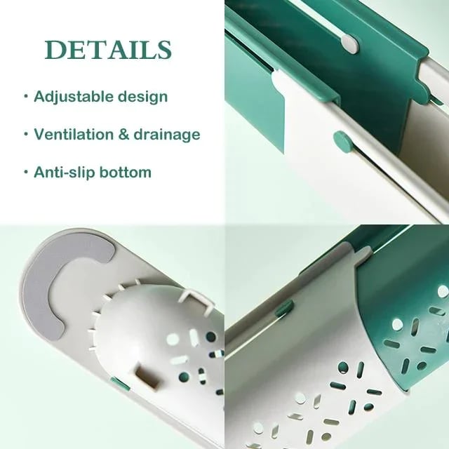 【💦Ohranja čistočo v kuhinji】✨Posodobljeno teleskopsko stojalo za shranjevanje pomivalnega korita-SI