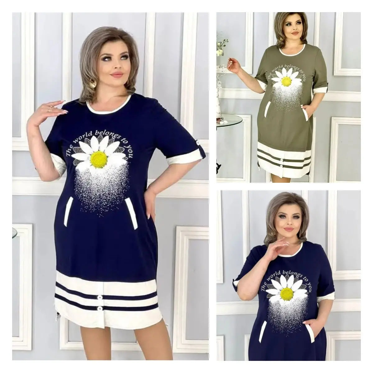 👗Nauja madinga suknelė su naujomis gėlėmis-LT