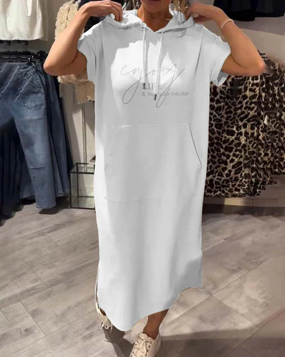 💥🔥👗[S-5XL]2025 m. nauja vasarinio stiliaus laisva, patogi ir kvėpuojanti didelio dydžio džemperio suknelė-LT