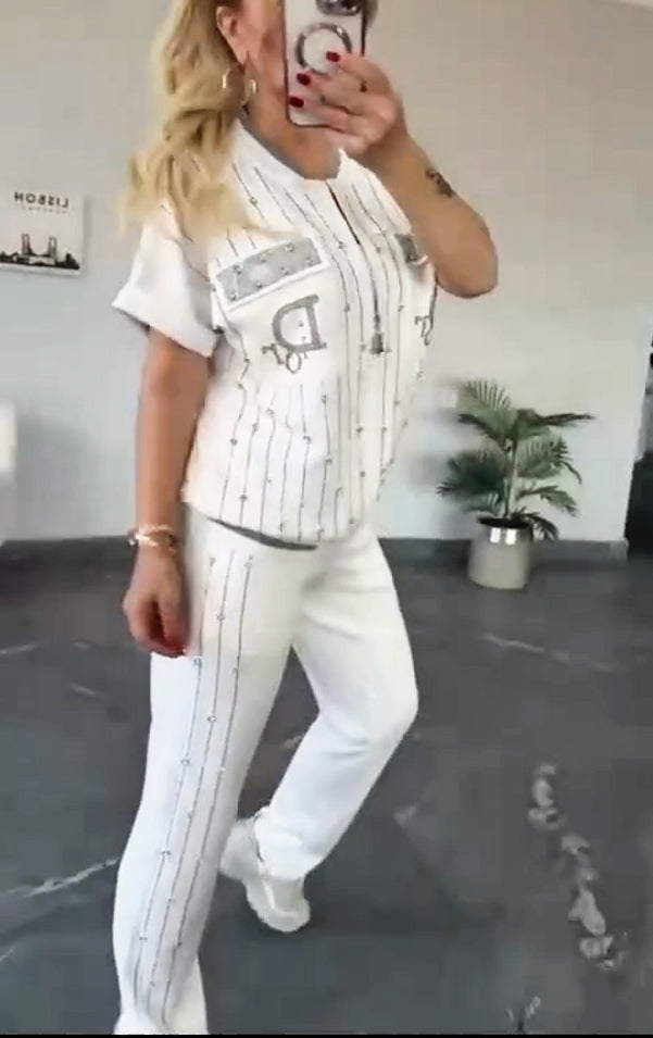 💎Dviejų dalių komplektas su užtrauktuku ir kristalais-LT