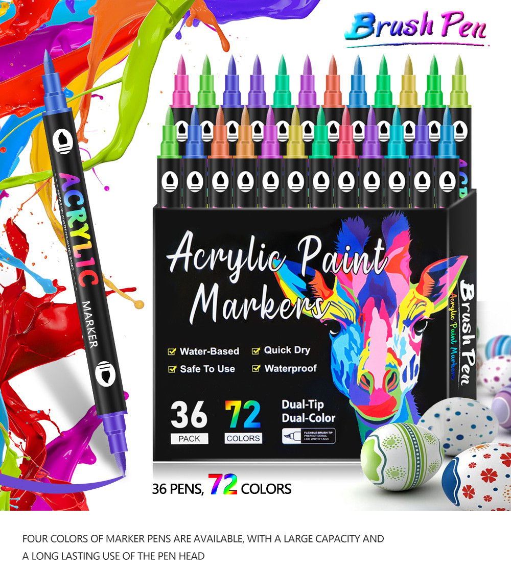 🎨🔥 Dvokolični akrilni marker - 24/48/72/120 barv-SI