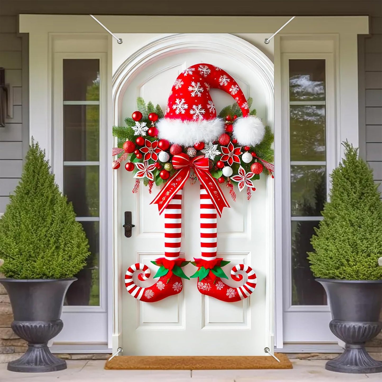 Božični transparent z vilinskimi nogami na vratih-SI