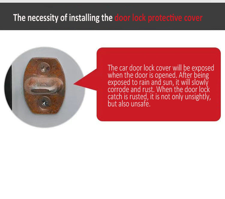 Karštas išpardavimas ✨50% nuolaida ✨Nerūdijančio plieno antikorozinis automobilio durelių spynos apsauginis dangtelis 🔥4 vnt. 🔥-LT