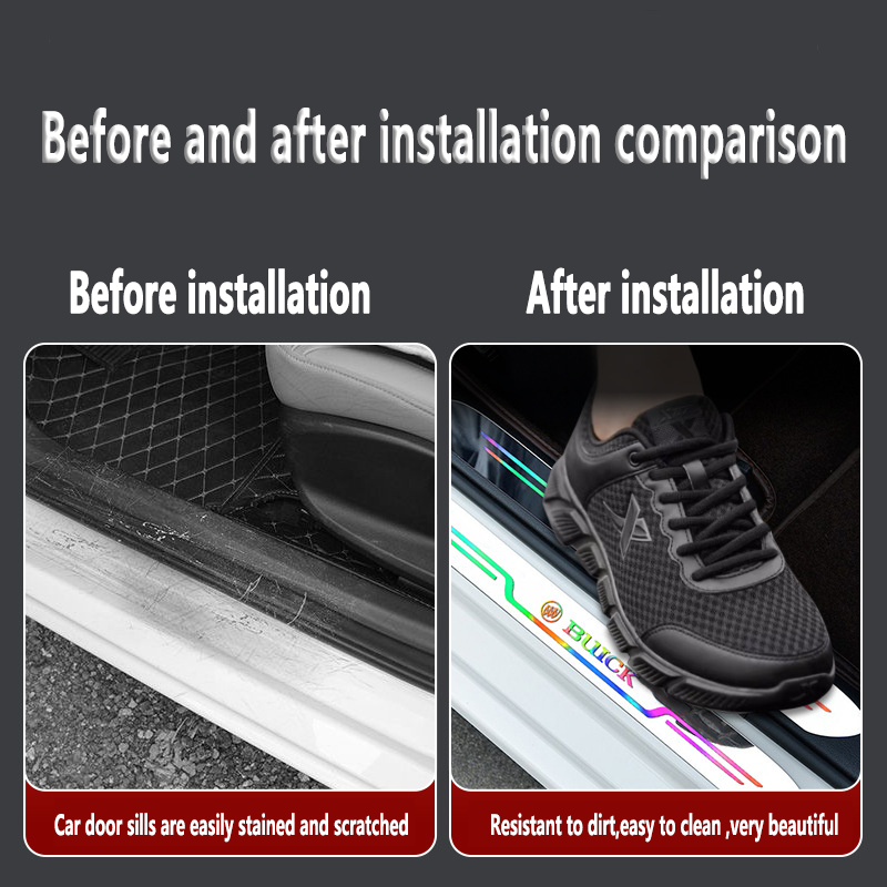 ✨Akrilinės lazerinės automobilių apsaugos nuo užsiteršimo durelių slenksčių juostelės🎉4 vnt.🎉-LT