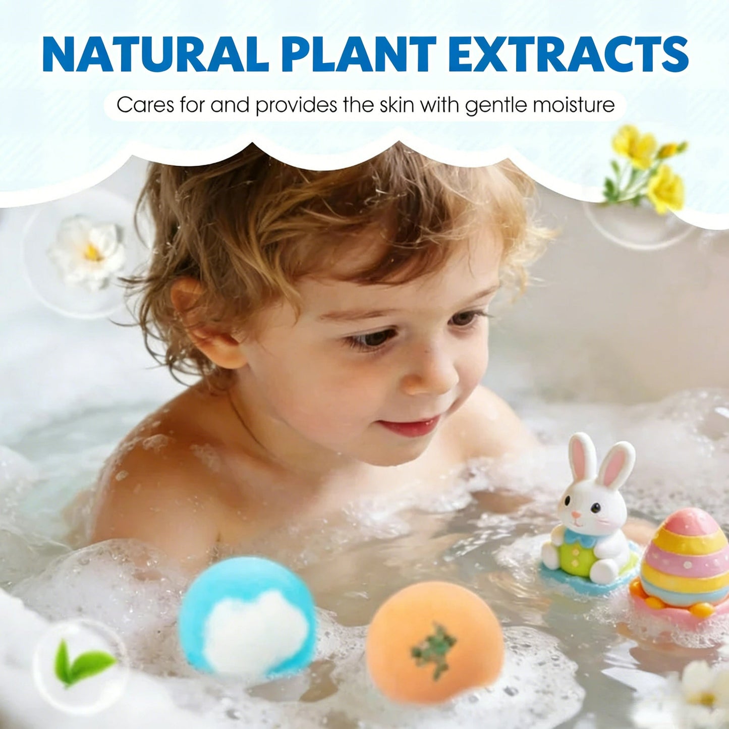 🔥🛁 Natūralios vonios bombos vaikams su dideliais burbulais ir staigmena viduje 🥚✨12 vnt. [1 pakuotė]-LT