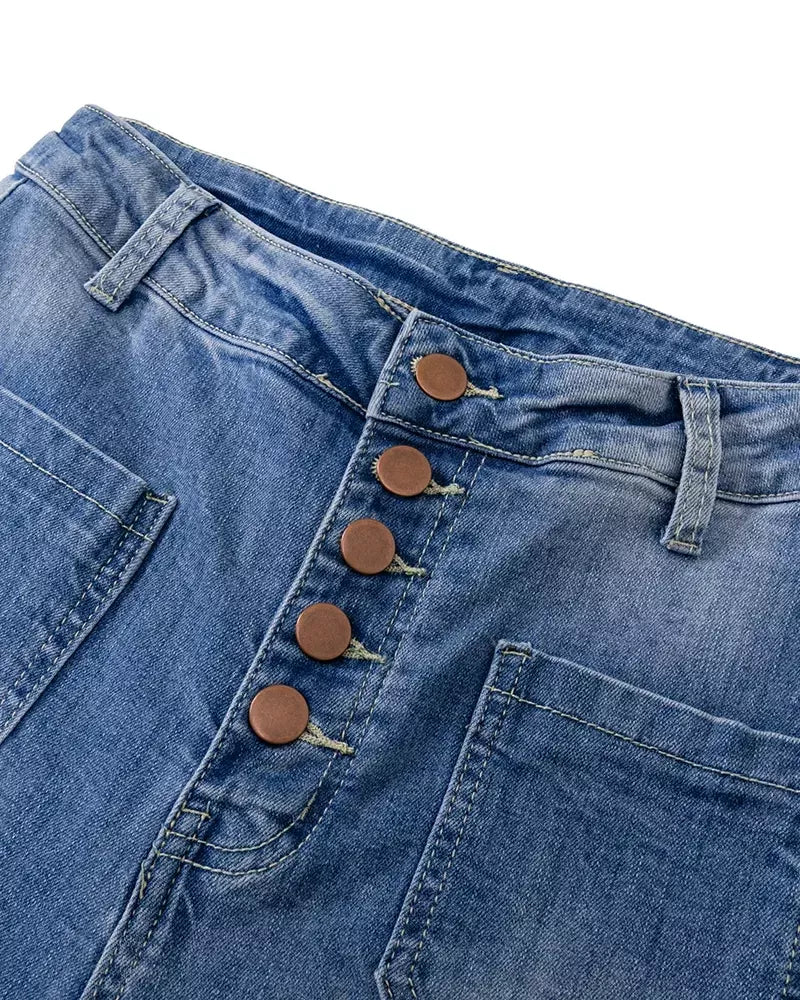 👖Körke vöökohaga nööpidega püksid