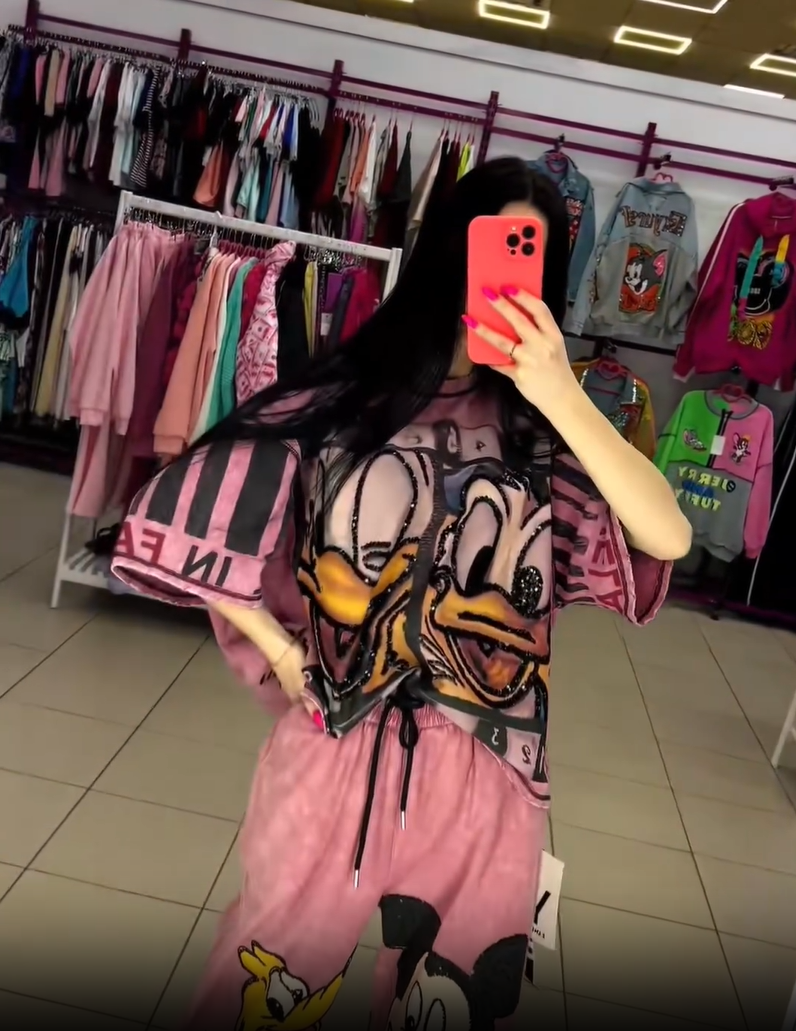 Komplet majice in hlač z motivom Donalda Ducka in Mikija Miške-SI