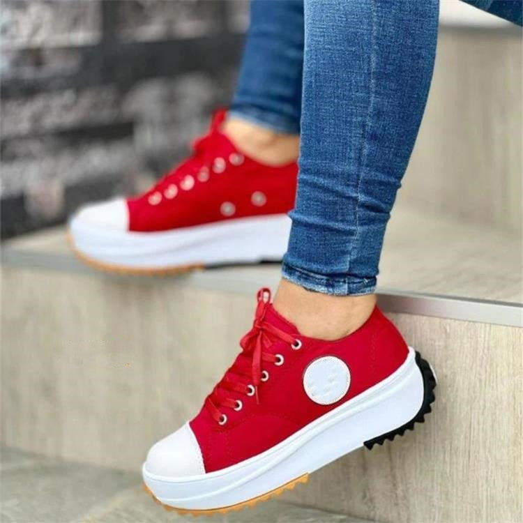 💝Ribotas išpardavimas su 50% NUOLAIDA🔥🔥Moteriški suvarstomi platforminiai sportbačiai su kulnais-LT