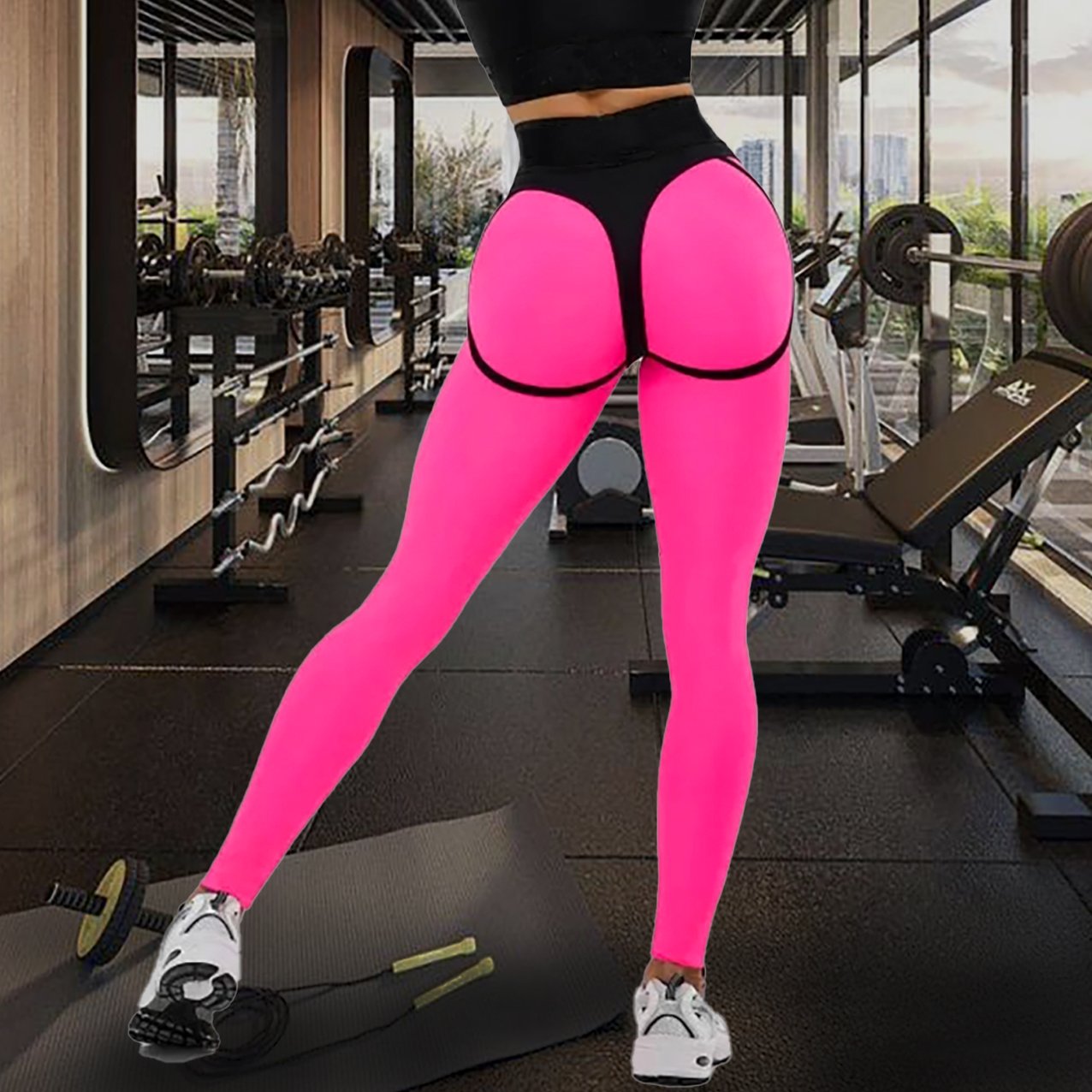 Majacy Patchwork Hip Hitrosušeče Leggings-SI