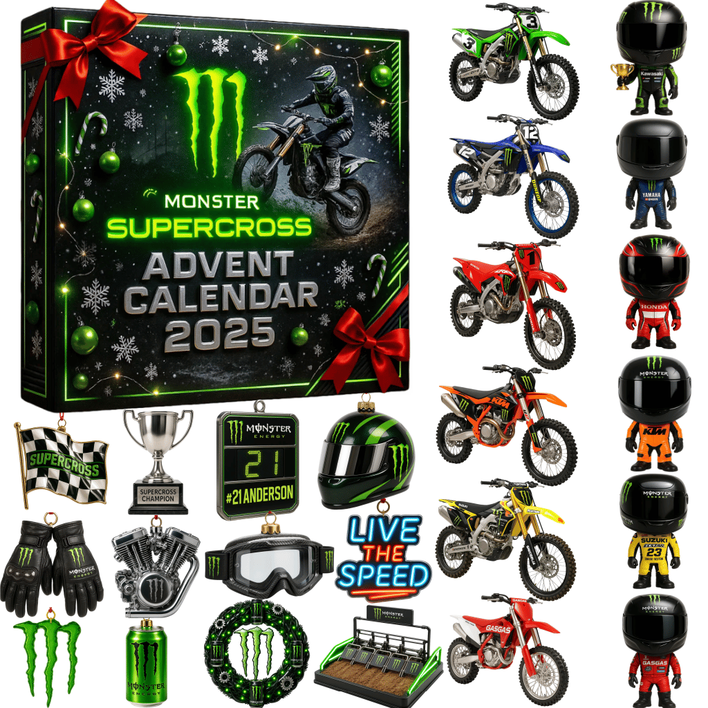 🔥Omejena izdaja, na voljo le še 100 kompletov! - 🏍️Adventni koledar Monster Energy Supercross 2025-SI