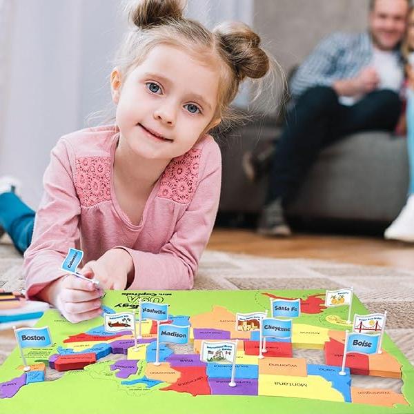 🔥🌍 Komplet sestavljank z zemljevidom sveta in zemljevidom ZDA-SI