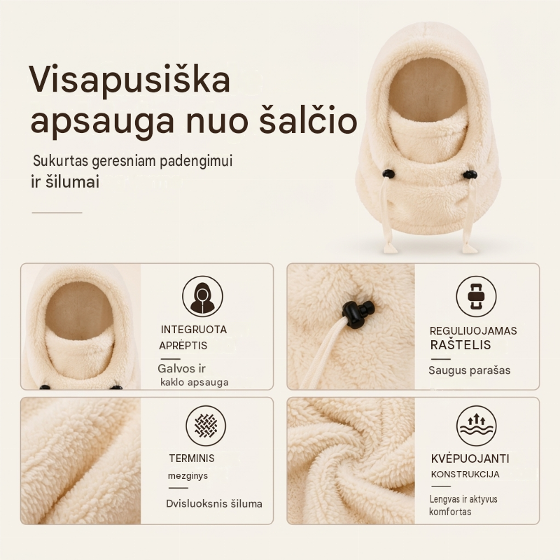 🔥 50% NUOLAIDA 🔥 Vėjui neperšlampama ir izoliuojanti dviračių šalmo vaikams – šilta, kvėpuojanti ir patogi žiemai 🚴❄️-LT