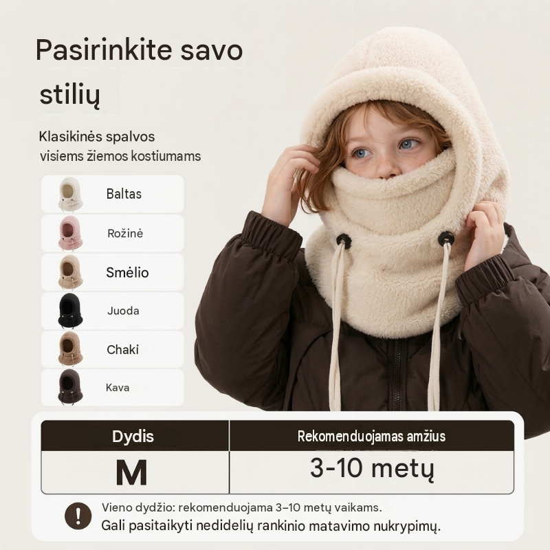 🔥 50% NUOLAIDA 🔥 Vėjui neperšlampama ir izoliuojanti dviračių šalmo vaikams – šilta, kvėpuojanti ir patogi žiemai 🚴❄️-LT