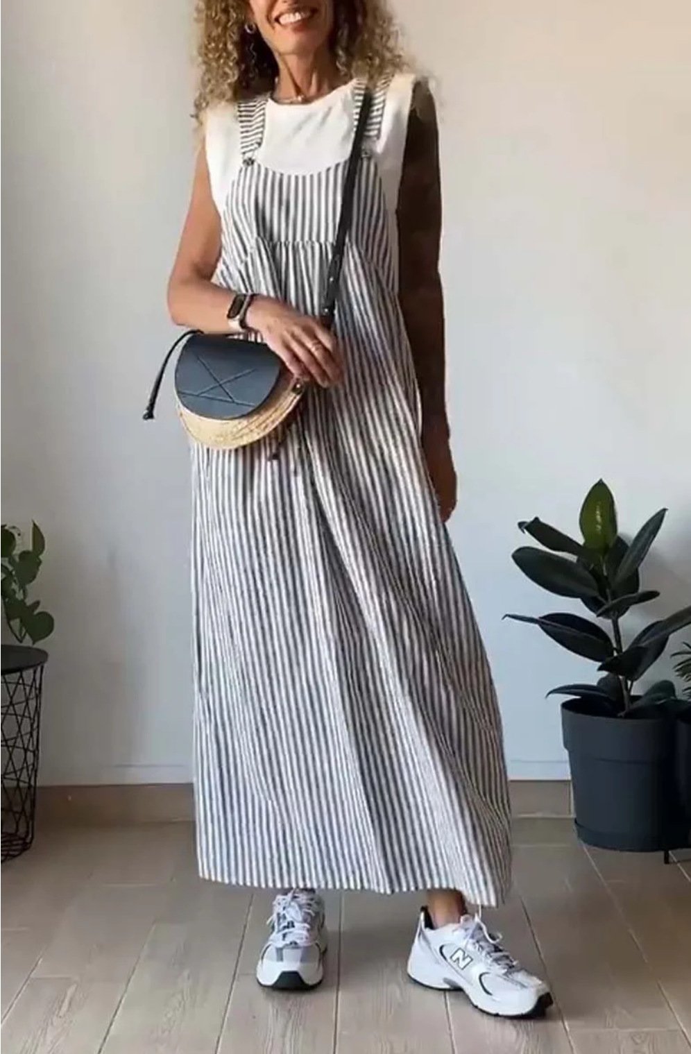 Paprasta dryžuota suknelė su liemene💃 