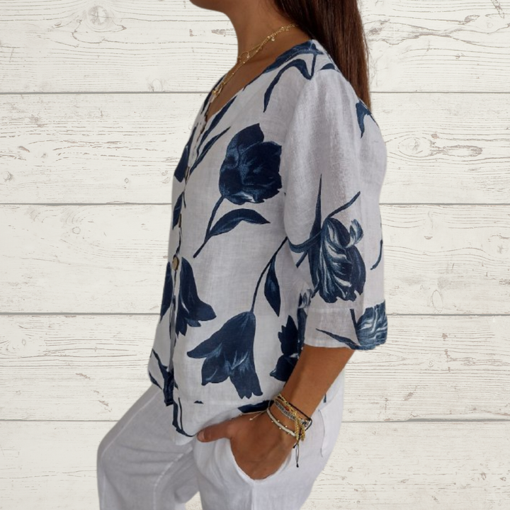 🔥[S-5XL]👕Τιούνι με λαιμόκοψη σε σχήμα V-GR