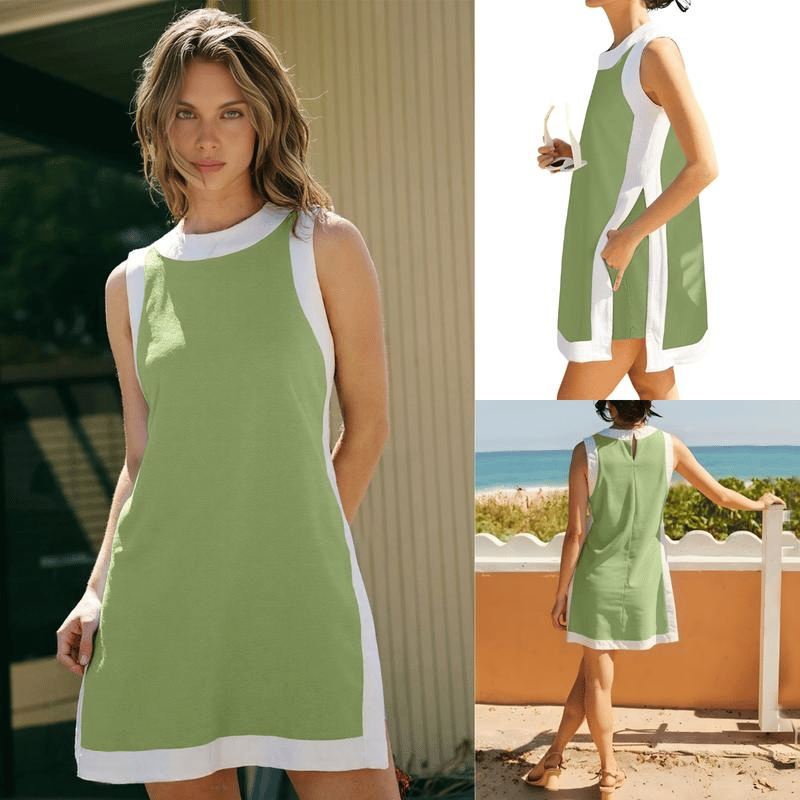 👗Γυναικεία casual αμάνικα τοπ και σορτς με τσέπες🥰-GR