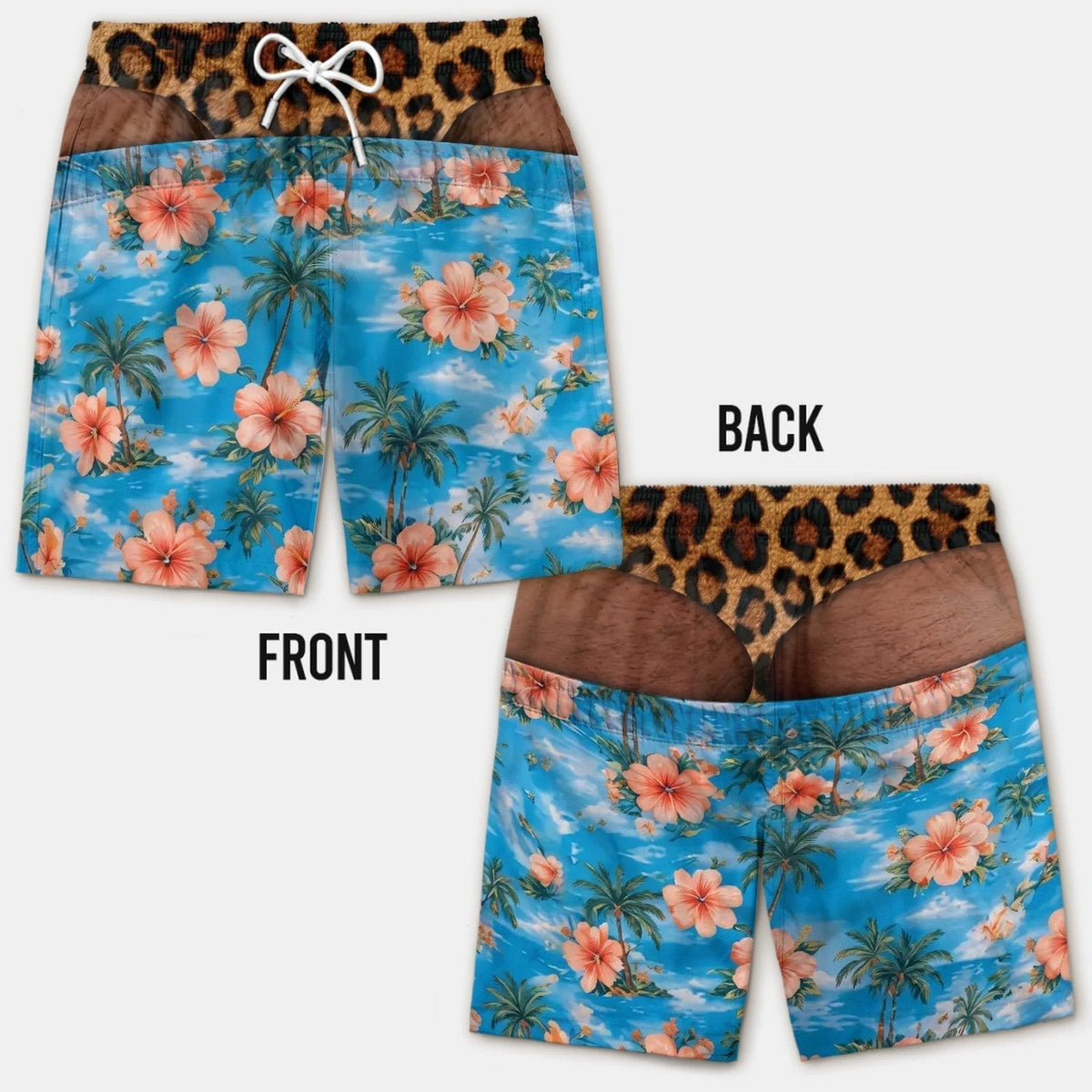 Smešne kopalke z lažno zadnjico - Novelty Prank Beach Shorts for Men-SI